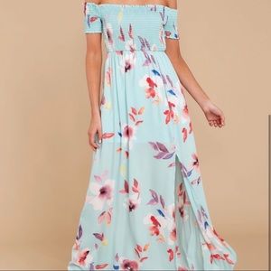 aura light blue floral maxi dress